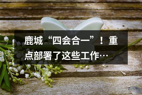 鹿城“四会合一”！重点部署了这些工作…