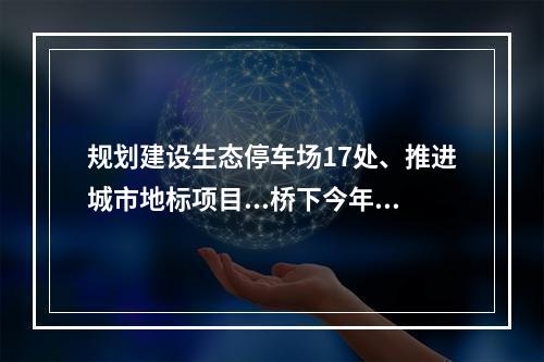 规划建设生态停车场17处、推进城市地标项目...桥下今年这么干！