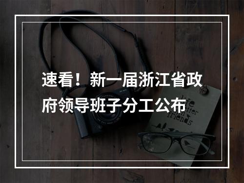 速看！新一届浙江省政府领导班子分工公布