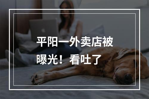 平阳一外卖店被曝光！看吐了