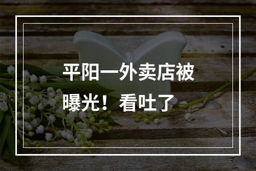 平阳一外卖店被曝光！看吐了