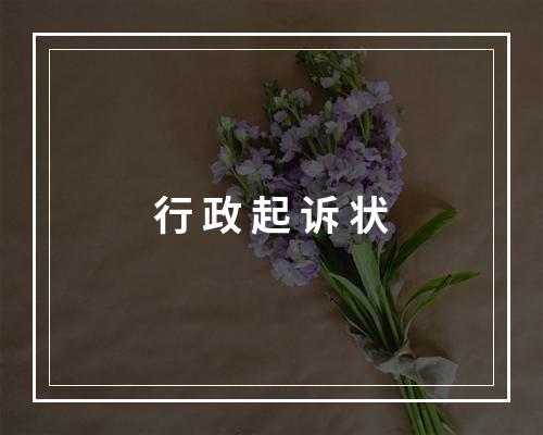 行 政 起 诉 状