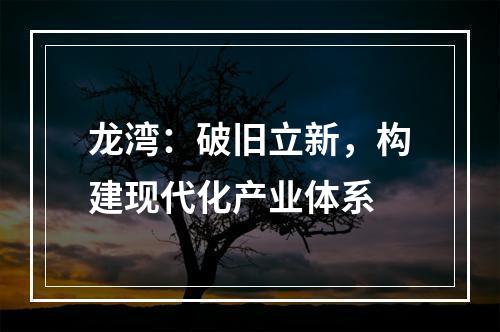 龙湾：破旧立新，构建现代化产业体系