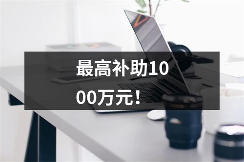 最高补助1000万元！