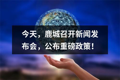 今天，鹿城召开新闻发布会，公布重磅政策！