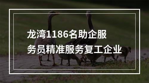 龙湾1186名助企服务员精准服务复工企业