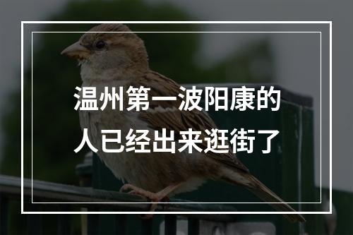 温州第一波阳康的人已经出来逛街了