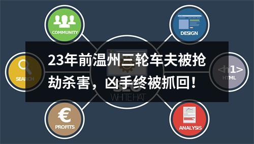 23年前温州三轮车夫被抢劫杀害，凶手终被抓回！