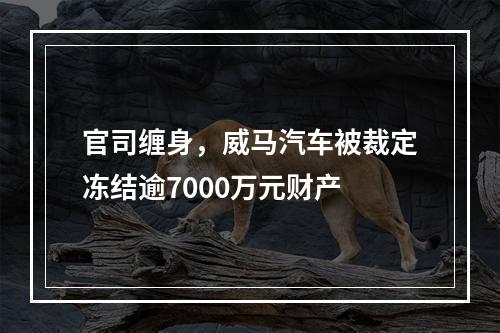 官司缠身，威马汽车被裁定冻结逾7000万元财产