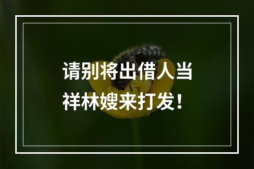 请别将出借人当祥林嫂来打发！
