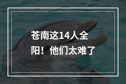 苍南这14人全阳！他们太难了