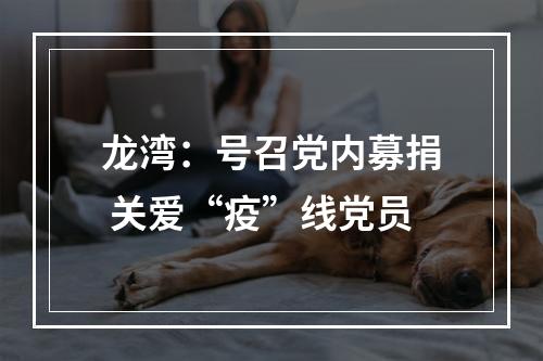 龙湾：号召党内募捐 关爱“疫”线党员