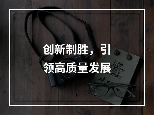 创新制胜，引领高质量发展