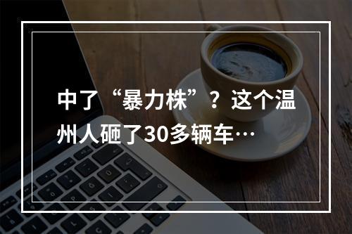 中了“暴力株”？这个温州人砸了30多辆车…