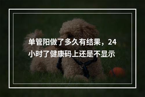 单管阳做了多久有结果，24小时了健康码上还是不显示