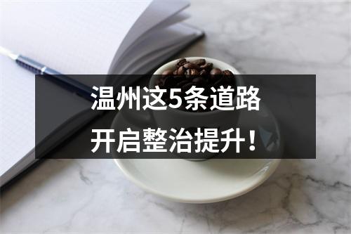 温州这5条道路开启整治提升！