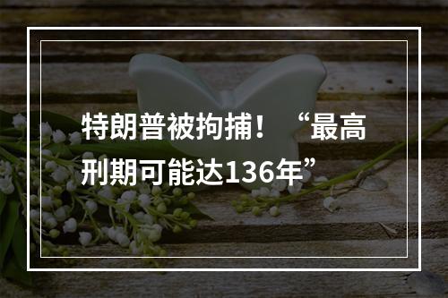 特朗普被拘捕！“最高刑期可能达136年”