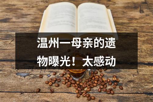 温州一母亲的遗物曝光！太感动