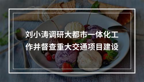 刘小涛调研大都市一体化工作并督查重大交通项目建设