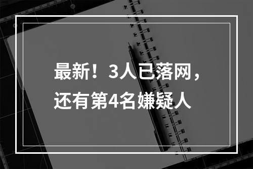 最新！3人已落网，还有第4名嫌疑人