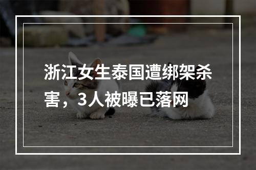 浙江女生泰国遭绑架杀害，3人被曝已落网