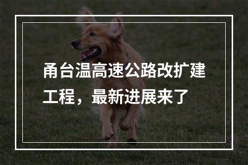 甬台温高速公路改扩建工程，最新进展来了