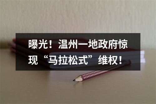 曝光！温州一地政府惊现“马拉松式”维权！