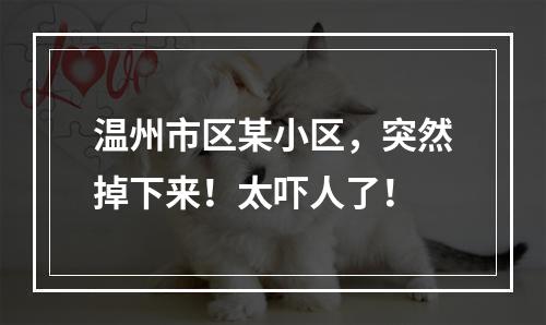 温州市区某小区，突然掉下来！太吓人了！
