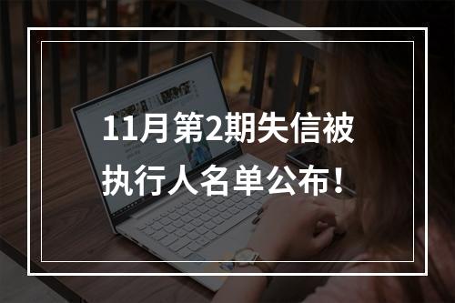 11月第2期失信被执行人名单公布！