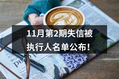 11月第2期失信被执行人名单公布！