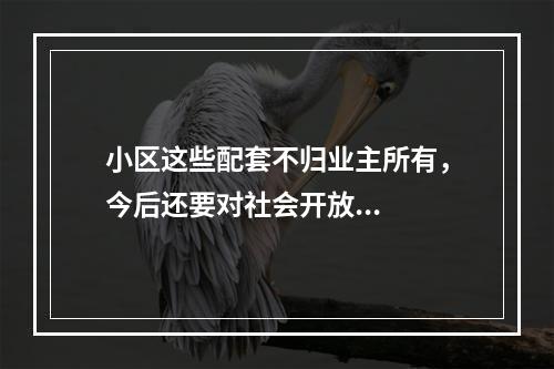 小区这些配套不归业主所有，今后还要对社会开放...