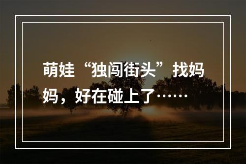 萌娃“独闯街头”找妈妈，好在碰上了……