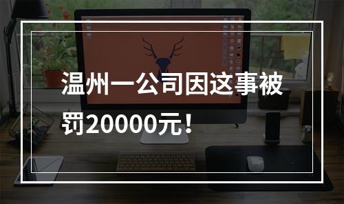温州一公司因这事被罚20000元！