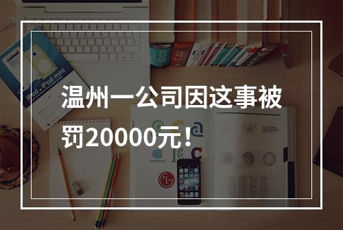 温州一公司因这事被罚20000元！
