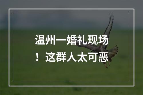 温州一婚礼现场！这群人太可恶