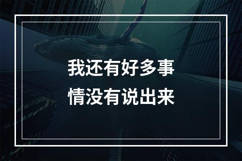 我还有好多事情没有说出来