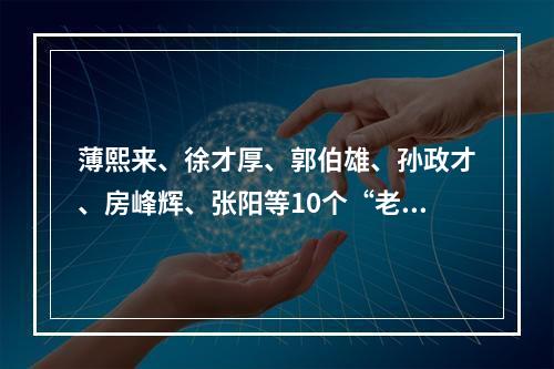 薄熙来、徐才厚、郭伯雄、孙政才、房峰辉、张阳等10个“老虎”，先后被写入 ...