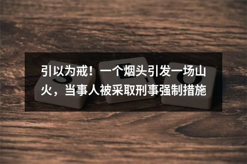 引以为戒！一个烟头引发一场山火，当事人被采取刑事强制措施
