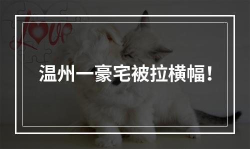 温州一豪宅被拉横幅！