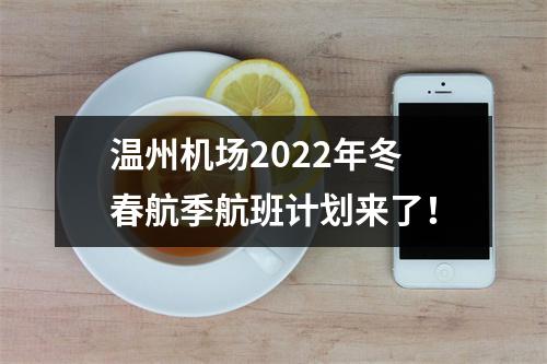 温州机场2022年冬春航季航班计划来了！