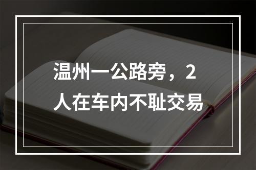 温州一公路旁，2人在车内不耻交易