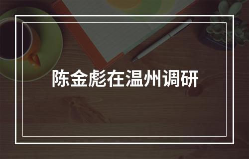 陈金彪在温州调研