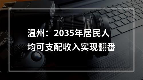 温州：2035年居民人均可支配收入实现翻番