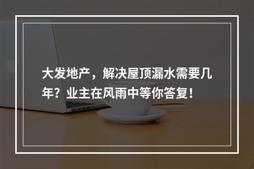 大发地产，解决屋顶漏水需要几年？业主在风雨中等你答复！