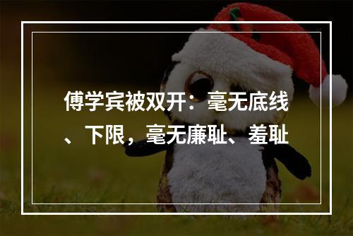 傅学宾被双开：毫无底线、下限，毫无廉耻、羞耻