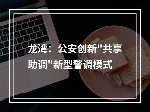 龙湾：公安创新