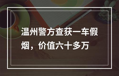 温州警方查获一车假烟，价值六十多万