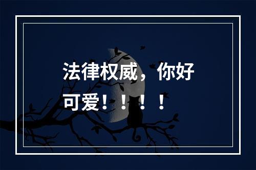 法律权威，你好可爱！！！！