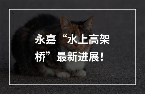 永嘉“水上高架桥”最新进展！