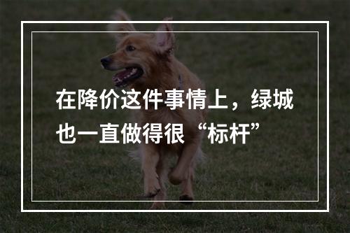 在降价这件事情上，绿城也一直做得很“标杆”
